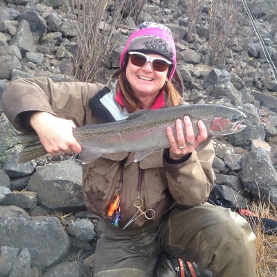 Marybeth Janerich with a steelhead (2016)